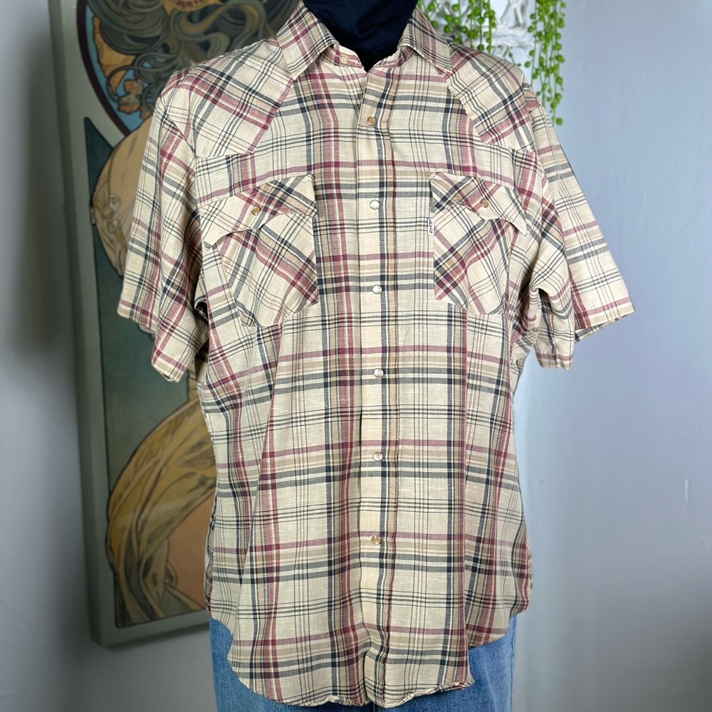 Vintage Levi’s Pearl Snap Western‎ Button Down Dress Shirt